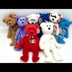 TY BEANIE BABY LOT OF 8 BEARS COLLECTIBLES